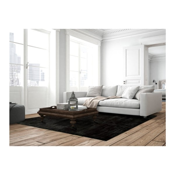 Čierny koberec Universal Unic Liso Negro, 65 × 120 cm-image-2