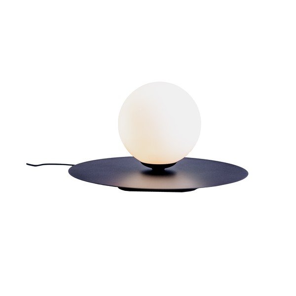 Čierna stolová lampa so skleneným tienidlom (výška 17 cm) Skiva Ball – CustomForm