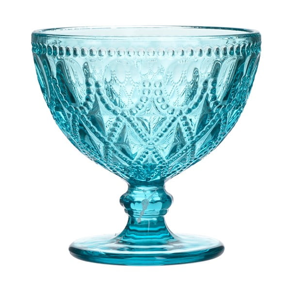 Sada 4 modrých pohárov za zmrzlinu InArt Glamour