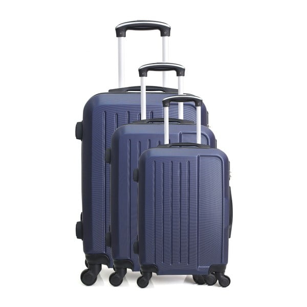Sada 3 modrých cestovných kufrov na kolieskach Hero Memphis