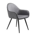 Sivé čalúnené jedálenské kreslo s podrúčkami Minto – Unique Furniture