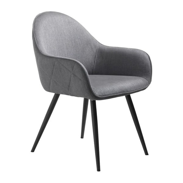 Sivé čalúnené jedálenské kreslo s podrúčkami Minto – Unique Furniture