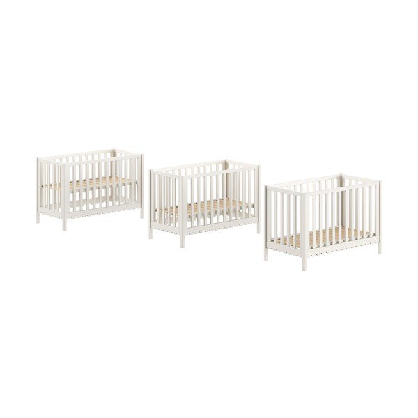 Béžová postieľka z borovicového dreva s nastaviteľnou výškou 60x120 cm Swingo – Vipack-image-2