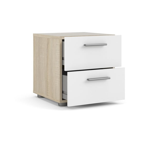 Biely nočný stolík v dekore duba Pepe - Tvilum-image-3