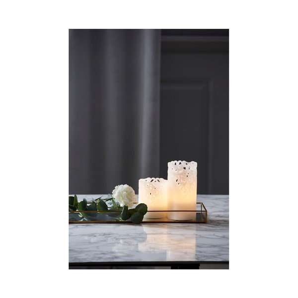 Biela vosková LED sviečka Star Trading Clary, výška 15 cm-image-2