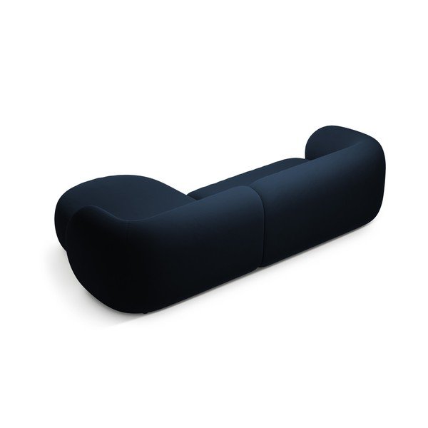 Modrá zamatová rohová pohovka (pravý roh/s leňoškou) Kate – Micadoni -image-2