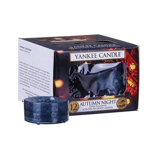 Sada 12 vonných sviečok Yankee Candle Jesenné Noc, doba horenia 4 - 6 hodín