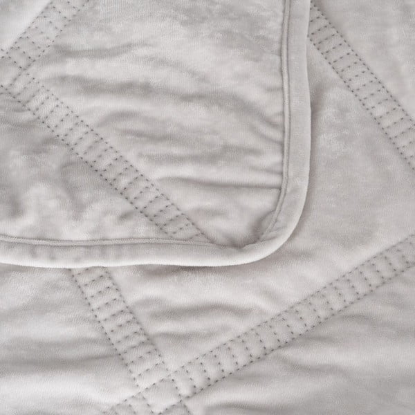 Krémový zamatový prešívaný pléd 180x260 cm – Ixia-image-1