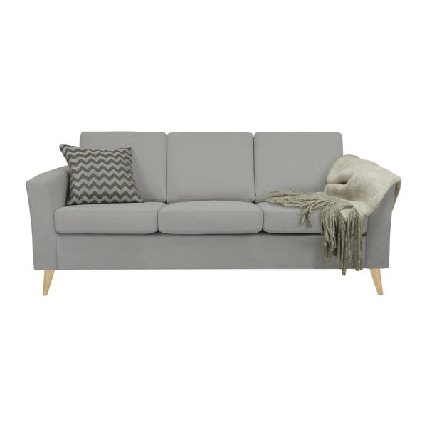 Svetlosivá trojmiestna pohovka s prírodnými nohami Helga Interiors Alex-image-3