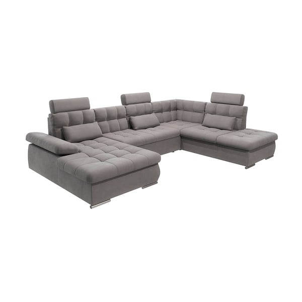 Sivá rozkladacia/s úložným priestorom rohová pohovka (pravý roh/do "U") Merkur – Ropez