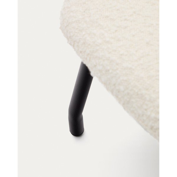 Krémový taburet z textílie buklé Belina – Kave Home-image-1