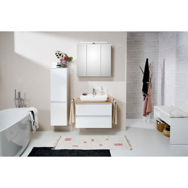 Biela závesná kúpeľňová skrinka 35x125 cm Set 360 - Pelipal-image-3