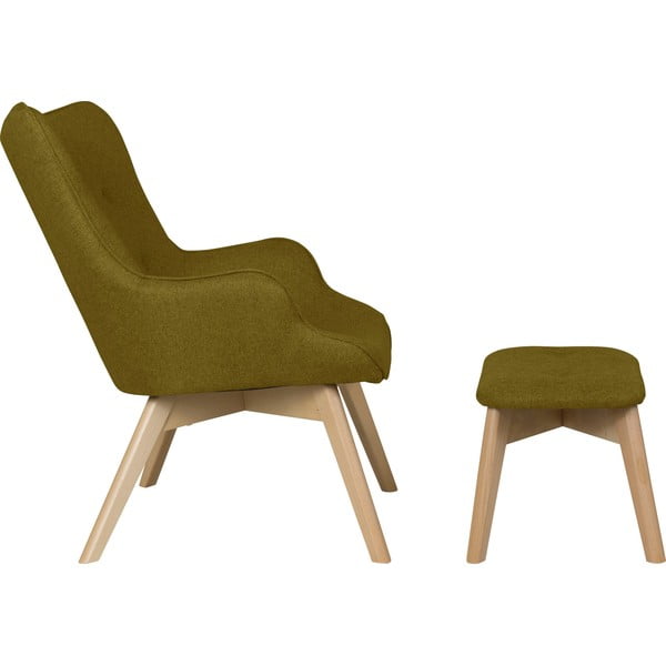 Zelené kreslo s podnožkou Niko – Ropez-image-3