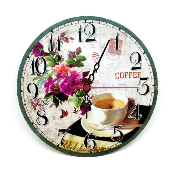 Nástenné hodiny Coffee Flower, 30 cm