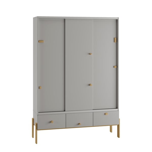 Svetlosivá detská šatníková skriňa 154x195 cm Cube - Pinio-image-4