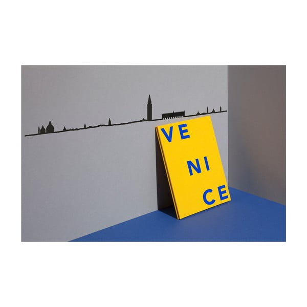 Čierna nástenná dekorácia so siluetou mesta The Line Venice XL