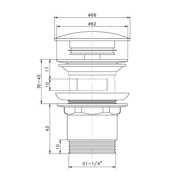 Umývadlová výpusť Aqualine  – Sapho-image-1