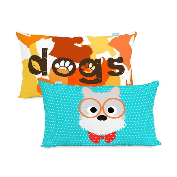 Obojstranná bavlnená obliečka na vankúš Mr. Fox Dogs 50 × 30 cm-image-3
