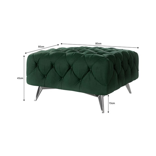 Tmavozelená zamatová podnožka Chelsea – Ropez-image-3