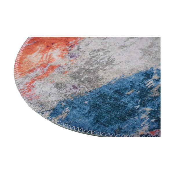 Modro-oranžový umývateľný okrúhly koberec ø 80 cm – Vitaus-image-2