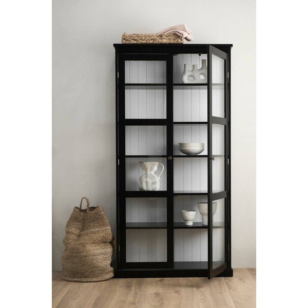 Čierna vitrína z MDF 98x193x34 cm Wilma – Ellos Home-image-1