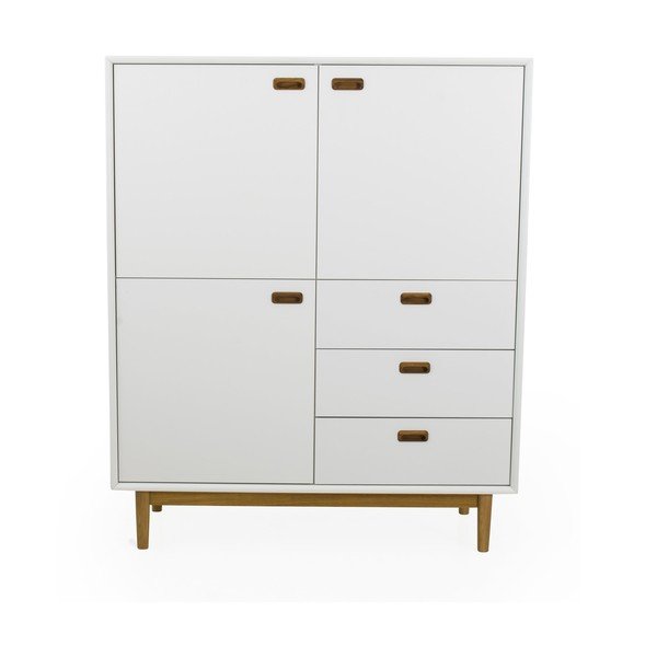 Biela vysoká komoda 114x137 cm Svea – Tenzo