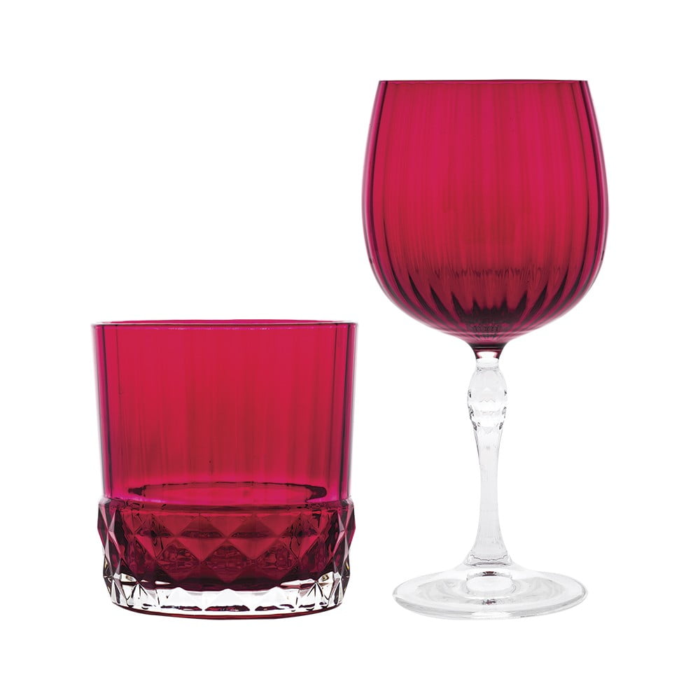 12-dielna súprava červených pohárov na vodu a víno Villa Altachiara Berlino