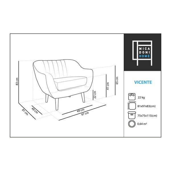 Červené kreslo Micadoni Home Vincente-image-1