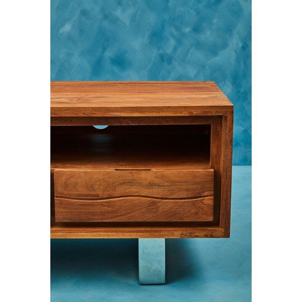 TV stolík z masívu akácie v tmavo prírodnej farbe 140x52x50 cm Simla – Premier Housewares-image-3