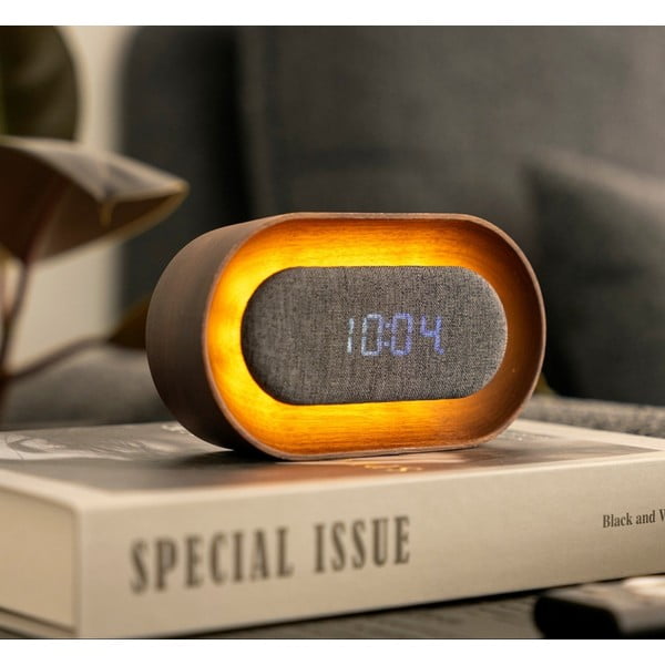 Digitálny budík Lumos Walnut – Gingko-image-1