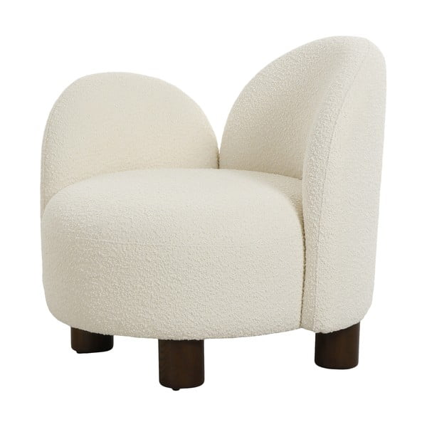 Biele kreslo z textílie buklé Honolulu – House Nordic-image-1