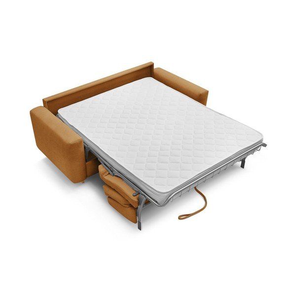 Pohovka na každodenné spanie/rozkladacia v horčicovej farbe 200 cm Cocoone – Bobochic Paris-image-3