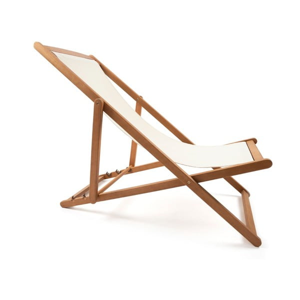 Béžové skladacie záhradné ležadlo z akáciového dreva Bonami Essentials Deck-image-2
