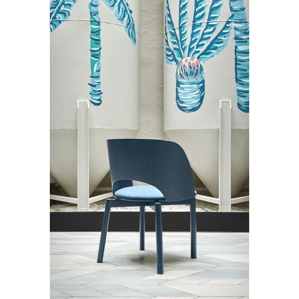 Modré čalúnené jedálenské kreslo Dam – Teulat-image-1