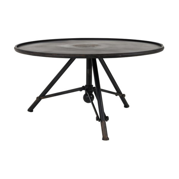 Čierny kovový odkladací stolík Dutchbone Brok, ⌀ 78 cm