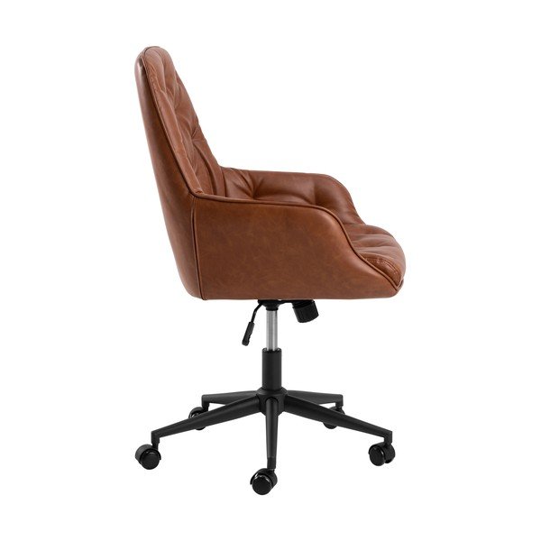 Koňakovohnedá kancelárska stolička z imitácie kože Erik – Actona-image-4