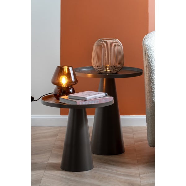 Tmavohnedá sklenená stolová lampa Leitmotiv Glass, výška 18 cm-image-1