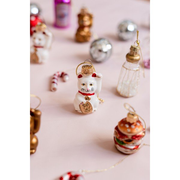 Sklenené vianočné ozdoby v súprave 4 ks Lucky Cat – Sass & Belle-image-2