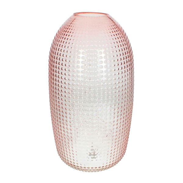Ružová sklenená váza HF Living Point, výška 40 cm