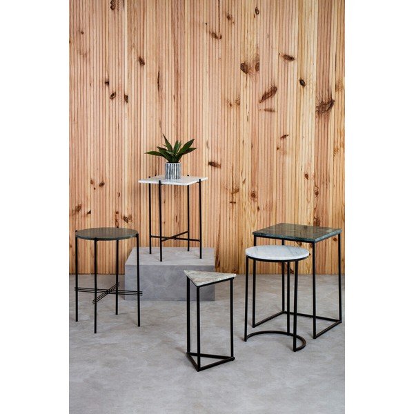 Odkladacie stolíky v súprave 3 ks s mramorovou doskou 40x40 cm Mandoli – Premier Housewares-image-2