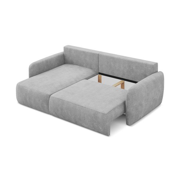 Svetlosivá ženilková rozkladacia/s úložným priestorom rohová pohovka (ľavý roh/s leňoškou) Lilo – Makamii-image-3