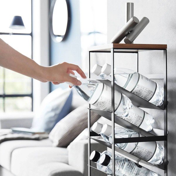 Čierny kovový regál na víno počet fliaš 16 20x88,5x19 cm Tower – YAMAZAKI-image-3