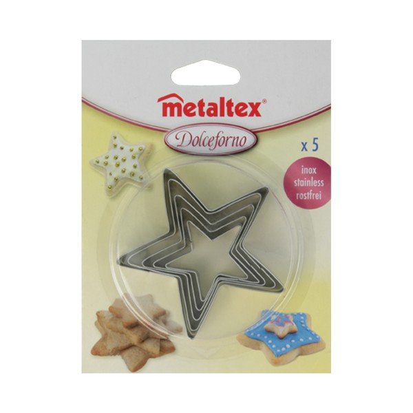 Súprava 5 vykrajovadiel v tvare hviezd Metaltex Cookie Cutters-image-1