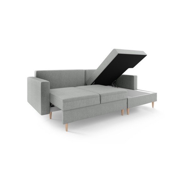 Sivá rozkladacia pohovka s úložným priestorom Mazzini Sofas Aubrieta, pravý roh-image-2