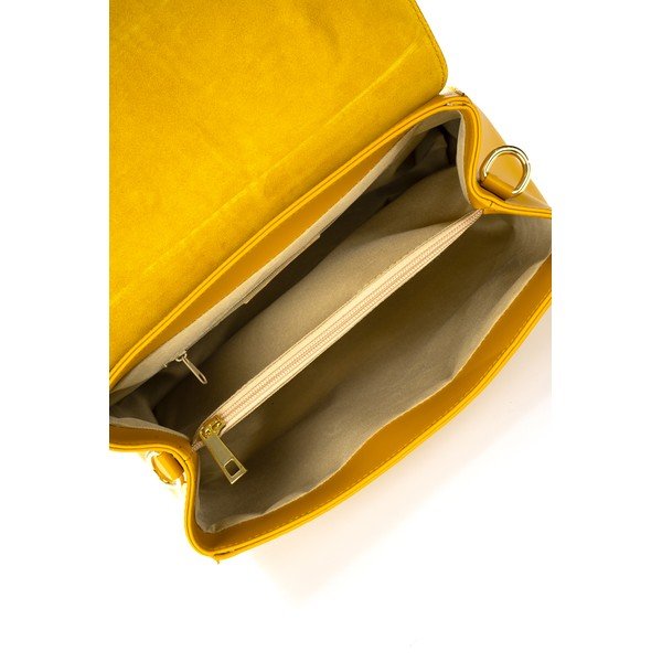 Žltá kožená kabelka Federica Bassi Maria-image-1