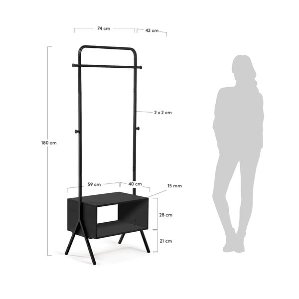 Čierny kovový stojan na oblečenie Kave Home Bently-image-4