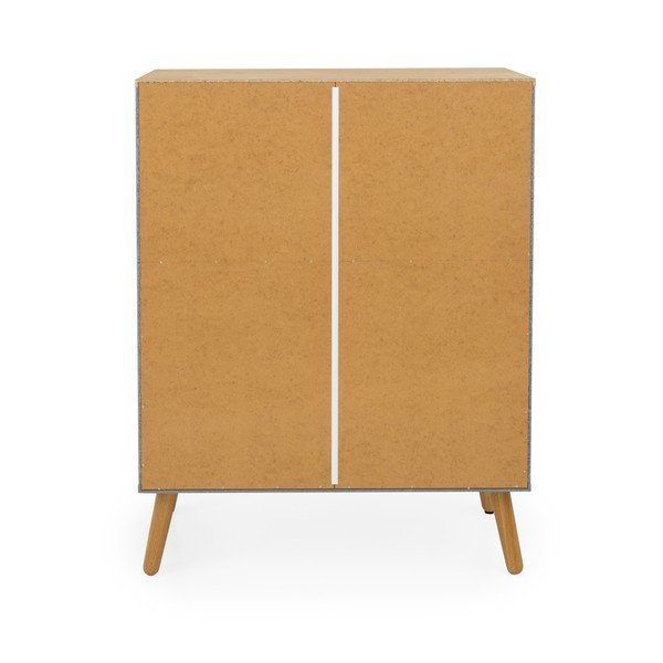 Sivá skrinka s detailmi v dekore dubového dreva Tenzo Dot, šírka 79 cm-image-4