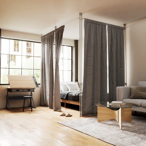 Oceľový deliaci rám na záves v striebornej farbe Anywhere – Umbra-image-1