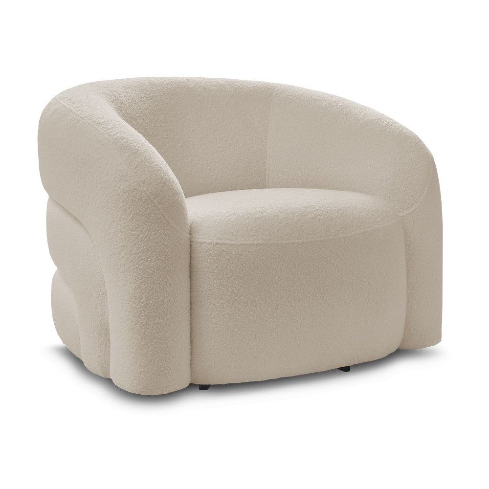 Béžové otočné kreslo z textílie buklé Elina – Bobochic Paris