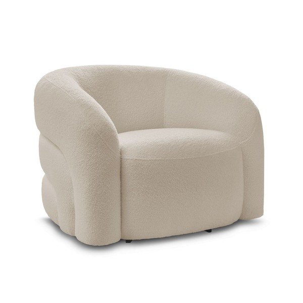 Béžové otočné kreslo z textílie buklé Elina – Bobochic Paris